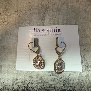 NWT Lia Sophia Gold and Silver Drop Earrings